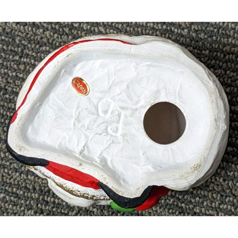 Vintage Santa Claus Tapered Candle Holder Ceramic 3